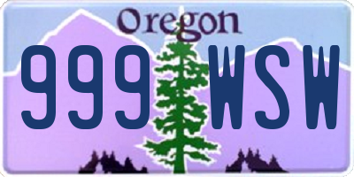 OR license plate 999WSW