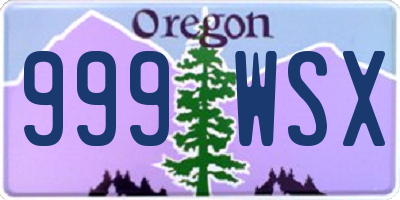 OR license plate 999WSX