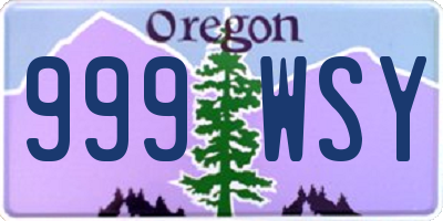 OR license plate 999WSY