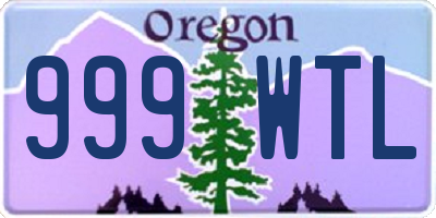 OR license plate 999WTL