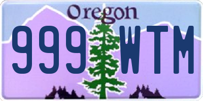 OR license plate 999WTM