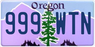 OR license plate 999WTN