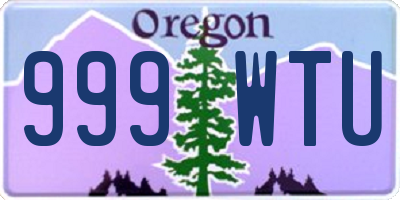 OR license plate 999WTU