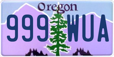 OR license plate 999WUA