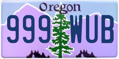 OR license plate 999WUB