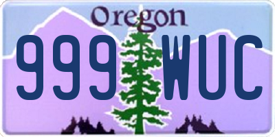 OR license plate 999WUC