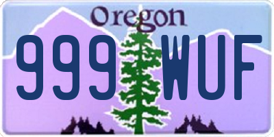 OR license plate 999WUF