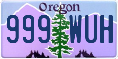 OR license plate 999WUH