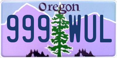 OR license plate 999WUL