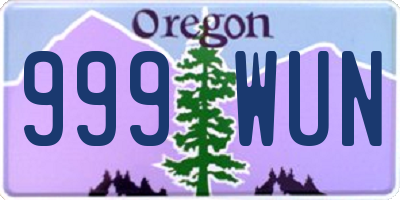 OR license plate 999WUN