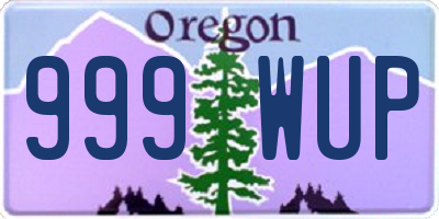 OR license plate 999WUP