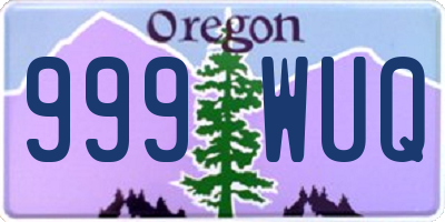 OR license plate 999WUQ