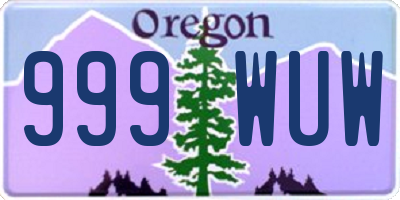 OR license plate 999WUW