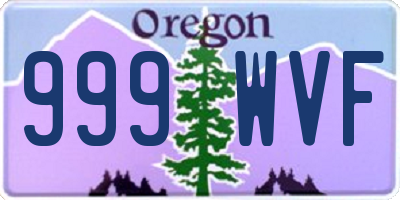 OR license plate 999WVF