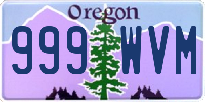 OR license plate 999WVM