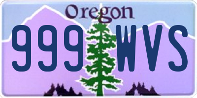 OR license plate 999WVS