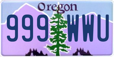 OR license plate 999WWU