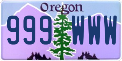 OR license plate 999WWW