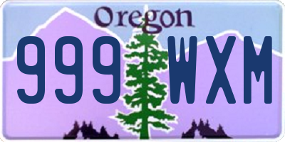 OR license plate 999WXM