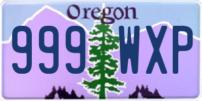 OR license plate 999WXP