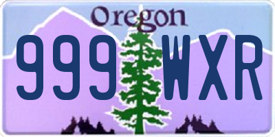 OR license plate 999WXR