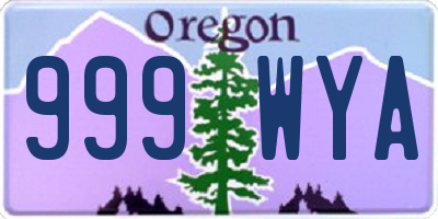 OR license plate 999WYA