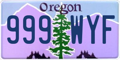 OR license plate 999WYF