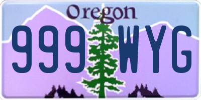 OR license plate 999WYG