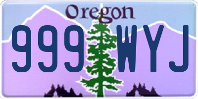 OR license plate 999WYJ