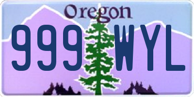 OR license plate 999WYL