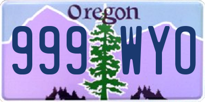 OR license plate 999WYO