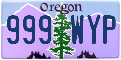 OR license plate 999WYP