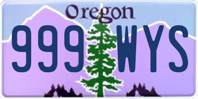 OR license plate 999WYS