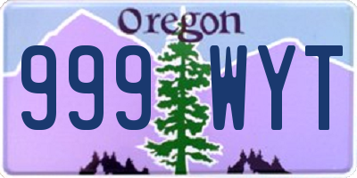 OR license plate 999WYT