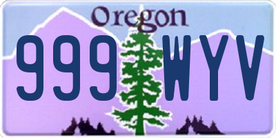 OR license plate 999WYV