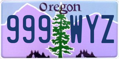 OR license plate 999WYZ