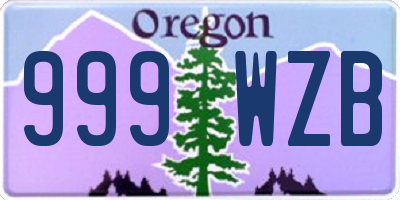 OR license plate 999WZB