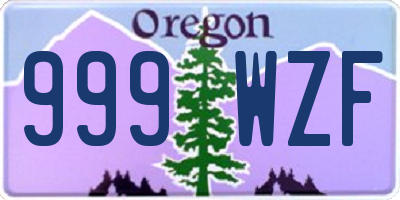 OR license plate 999WZF