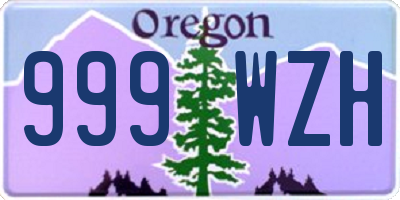 OR license plate 999WZH