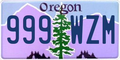 OR license plate 999WZM