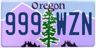OR license plate 999WZN