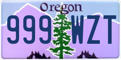 OR license plate 999WZT