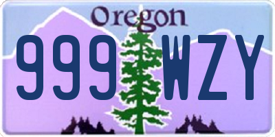 OR license plate 999WZY