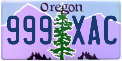 OR license plate 999XAC