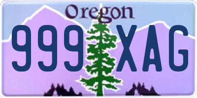 OR license plate 999XAG