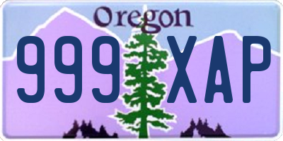 OR license plate 999XAP