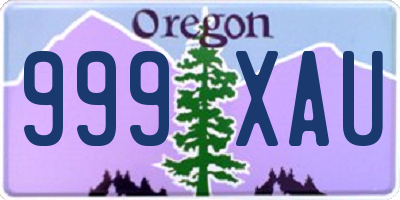 OR license plate 999XAU