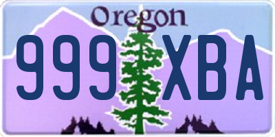 OR license plate 999XBA