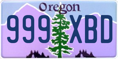 OR license plate 999XBD