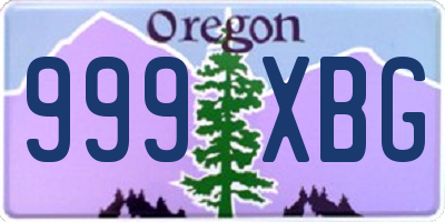 OR license plate 999XBG